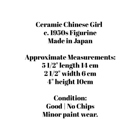 50s Ceramic Chinese Girl Shelf Edge Figurine - Picture 16 of 16